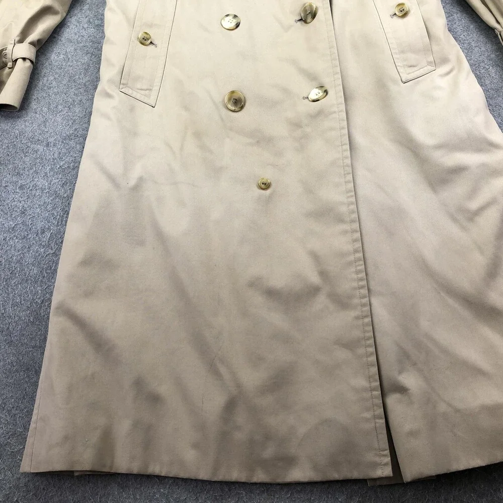 Vintage Burberrys Coat Mens 50 Beige Cotton Trench Belted Plaid Lined England